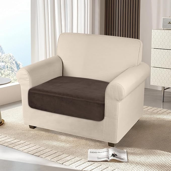NAISI Couch Cushion Covers 1 Piece Velvet Stretch Sofa Seat Covers or Backrest - Image 2