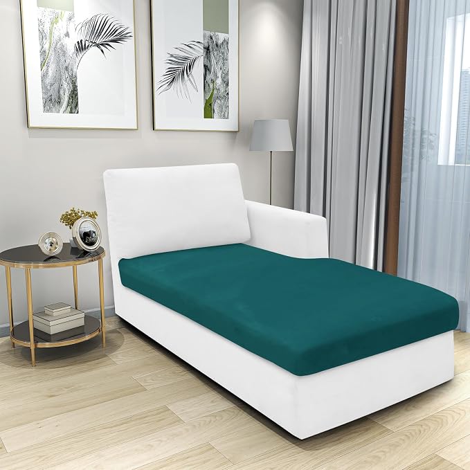 MAXIJIN 1 Piece Velvet Chaise Cover Stretch Sectional Couch Covers - Image 2