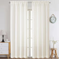 Chyhomenyc Light Filtering Curtains 96 Inch Length 2 Panels Set, Faux Linen by Chyhomenyc
