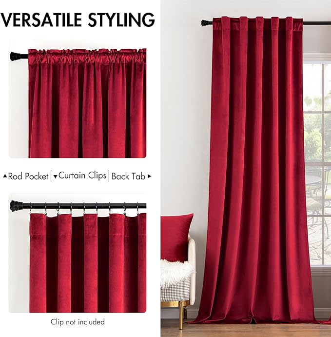 MIULEE Velvet Curtains 108 inches Long - Image 2