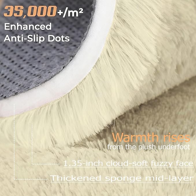 6x9 Area Rug for Living Room: Fluffy Shag Soft Washable Rugs Large Fuzzy Plush - Image 4