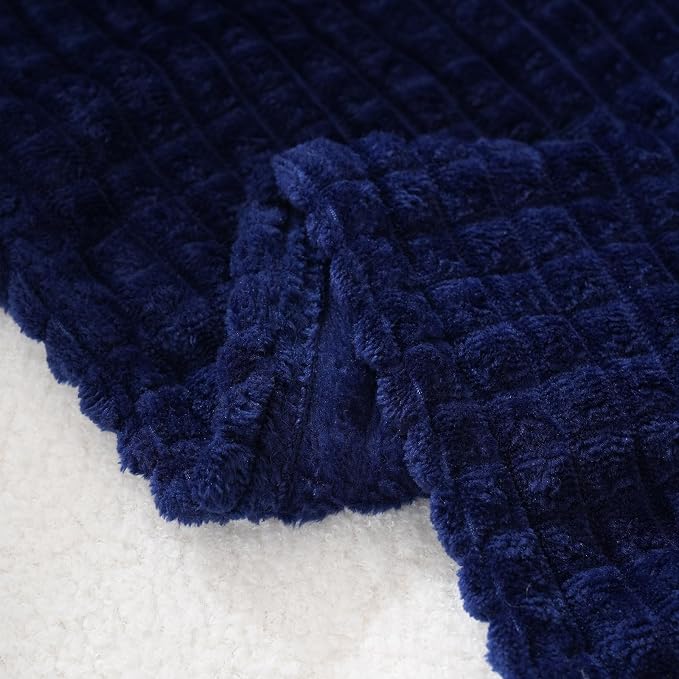 Puncuntex Flannel Fleece Throw Blanket Dark Navy Blue 60"×80", Super Soft Plush - Image 5