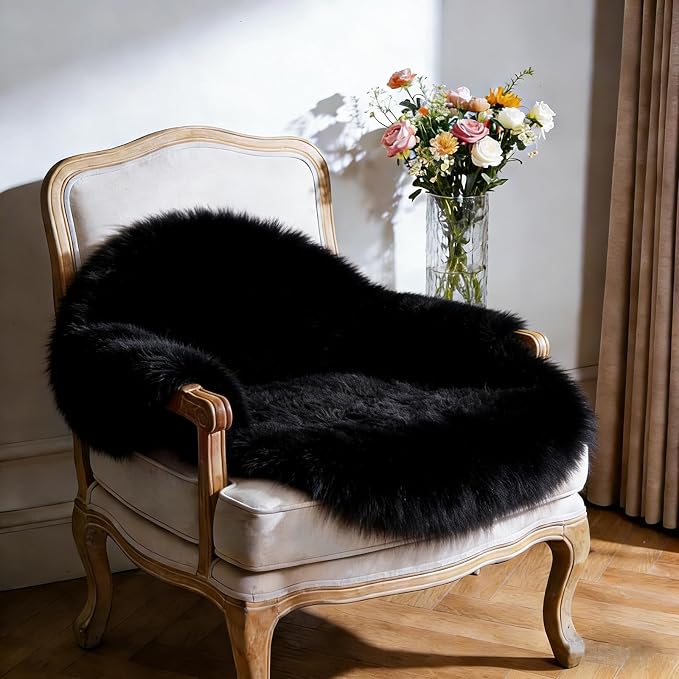 Ultra Soft Faux Fur Rug, Fluffy Shaggy 3ft Round Area Rug - Image 6