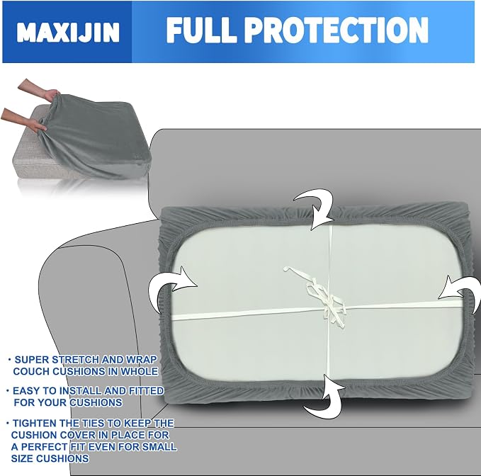 MAXIJIN 1 Piece Velvet Chaise Cover Stretch Sectional Couch Covers - Image 4