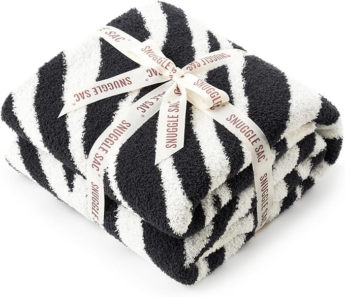 Snuggle Sac Zebra Blanket Black Zebra Print Blanket Ultra Soft Reversible Zebra by SnuggleSac