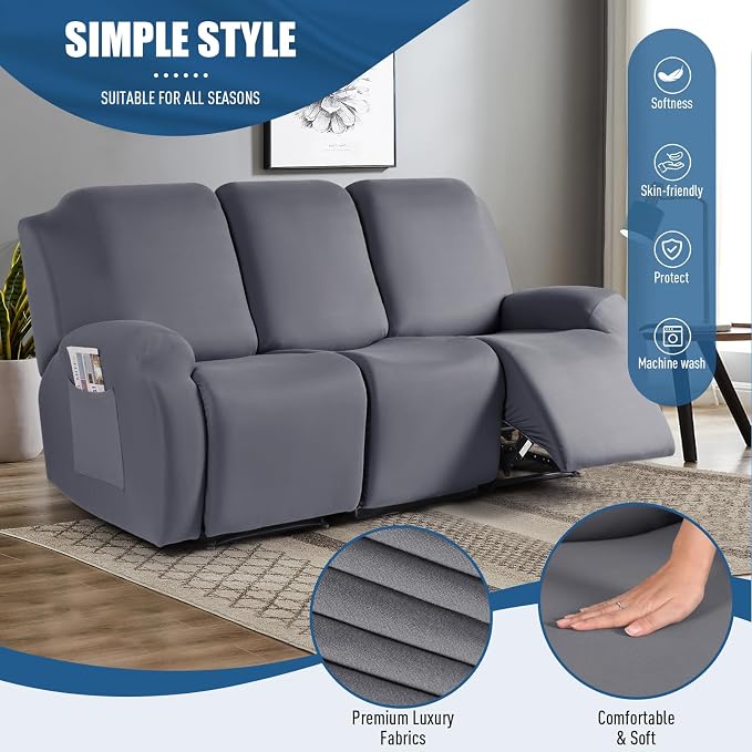TAOCOCO Stretch Recliner Sofa Covers 3 Pieces Couch Covers - Image 2