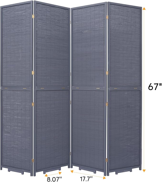 Bamboo Room Divider Folding Privacy Screens, Wall Divider - Image 2