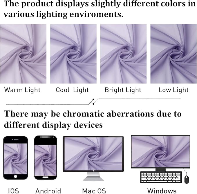 Lecloud Light Purple Sheer Curtains 84 Inches Long 2 Panels, Double Rod Pocket - Image 7