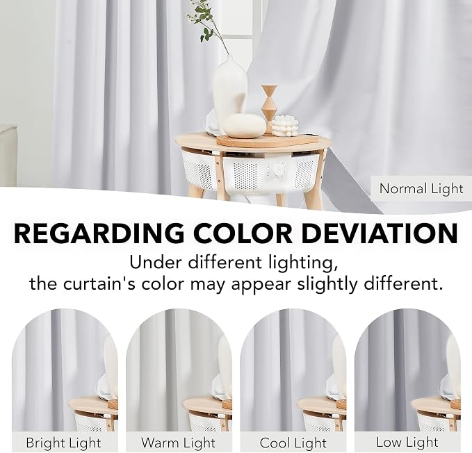 Deconovo Blackout Curtains, Thermal Insulated, W52 x L84 2 Panels, Back Tab - Image 3