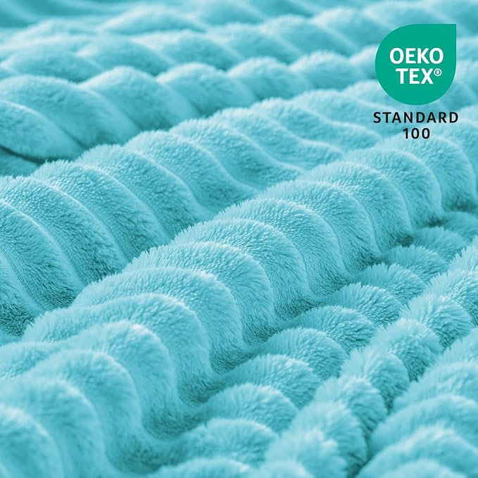 BEDELITE Fleece Blanket Twin Size – 3D Ribbed Jacquard Soft and Warm Decorative - Image 3