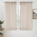 MIULEE Natural White Linen Curtains 48 Inch Long by MIULEE