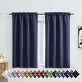 OVZME Navy Blue Short Blackout Curtains by OVZME