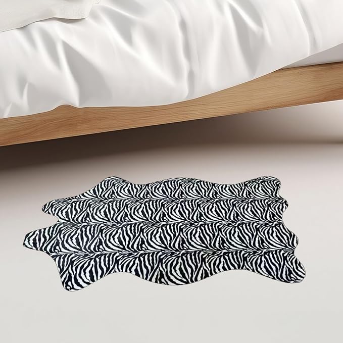 Faux Fur Zebra Animal Print Rug Perfect Throw Area Rug Carpet Floor Mat by yingda1992
