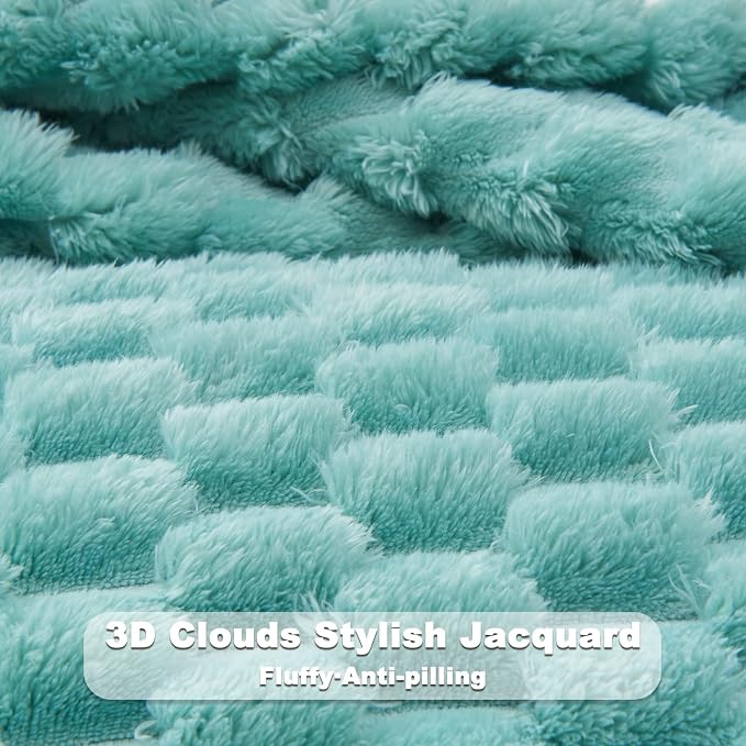 NEWCOSPLAY Super Soft King Blanket Sage Green Premium Silky Flannel Fleece 3D - Image 5