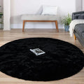 Latepis Round Area Rugs 6ft Black Carpet by Latepis