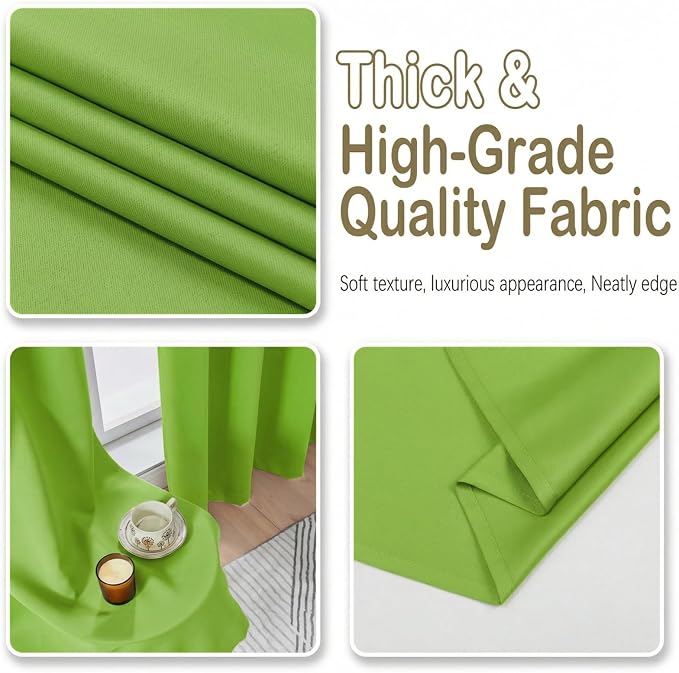 OVZME Lime Blackout Curtains for Bedroom 63 Inch Length 2 Panels, Protect - Image 7