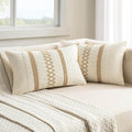 MIULEE Set of 2 Neutral Boho Decorative Lumbar Pillow Covers 12x20 Inch by MIULEE