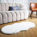 Latepis White Fluffy Rug 2x4 Small Throw Area Accent Rugs Washable Faux Rabbit by Latepis