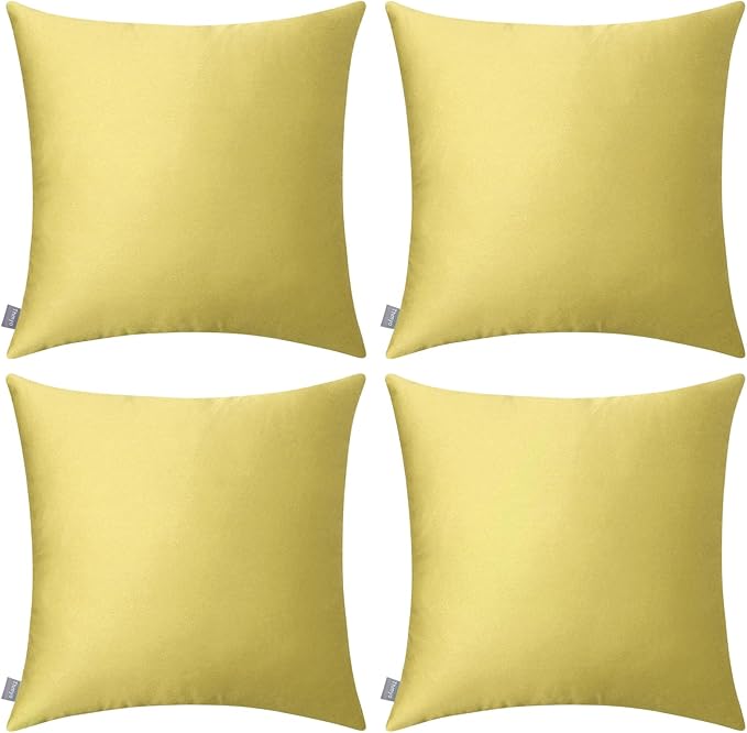 Thmyo 4-Pack 100% Cotton Comfortable Solid Decorative Throw Pillow Case by Thmyo