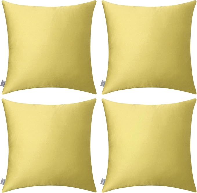 Thmyo 4-Pack 100% Cotton Comfortable Solid Decorative Throw Pillow Case Square by Thmyo