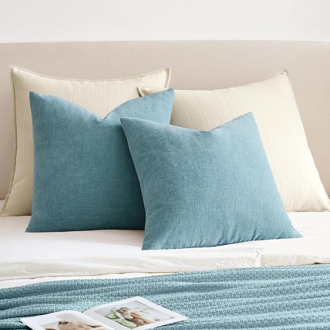 MIULEE Smoke Blue Couch Pillow Covers 22x22 Inch - Image 4