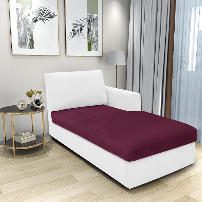 MAXIJIN 1 Piece Velvet Chaise Cover Stretch Sectional Couch Covers - Image 2