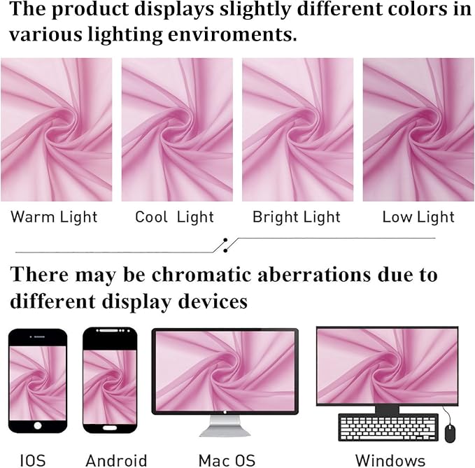 Lecloud Light Pink Sheer Curtains 63 Inch Length 2 Panels Set, Elegant Voile - Image 6