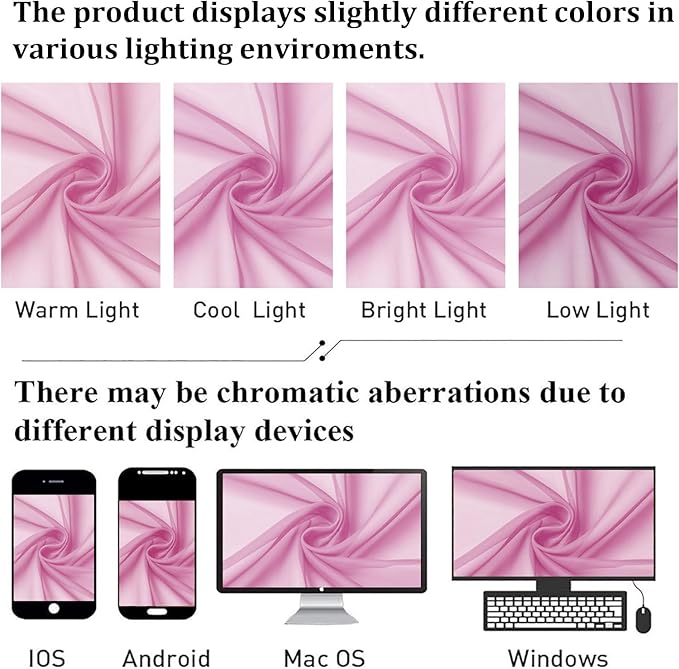 Lecloud Light Pink Sheer Curtains 54 Inch Length 2 Panels, Voile Airy Drapes - Image 6