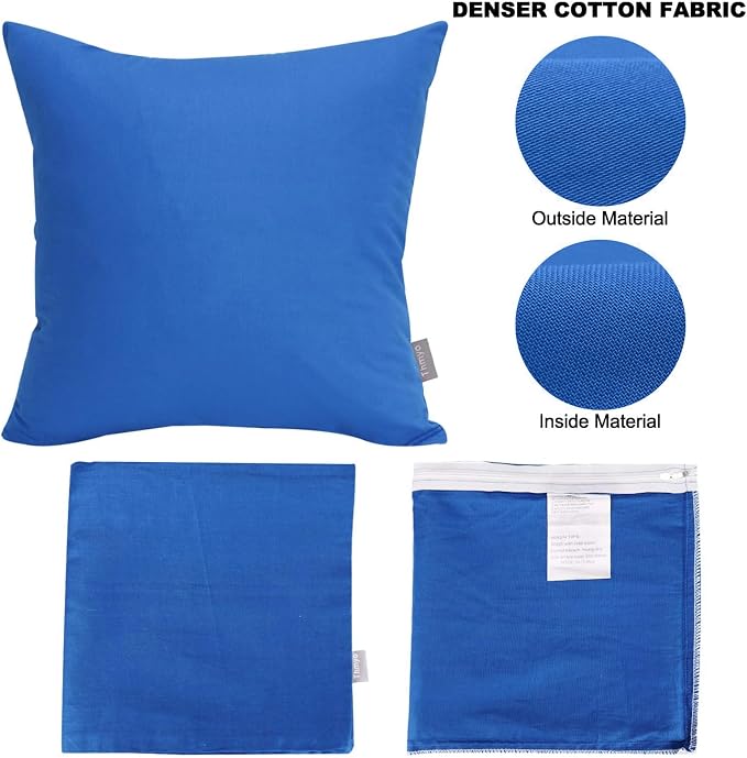 Thmyo 4-Pack 100% Cotton Comfortable Solid Decorative Throw Pillow Case Square - Image 6