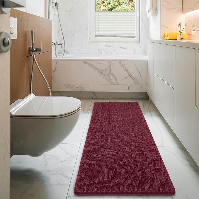 LOCHAS Luxury Bathroom Rug Shaggy Bath Mat 24 x 60 Inch, Washable Non Slip Bath - Image 7