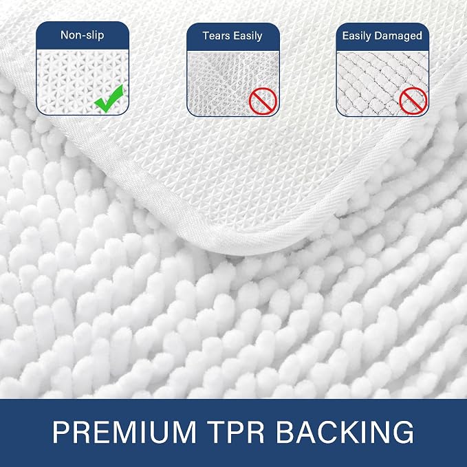 LOCHAS Luxury Bathroom Rug Shaggy Bath Mat 24 x 80 Inch, Washable Non Slip Bath - Image 7