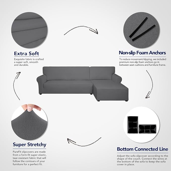 PureFit Super Stretch Sectional Couch Covers - Image 3
