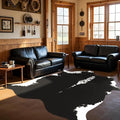 BENRON Premium Cowhide Rug Black, Faux Cow Hide Rugs by BENRON