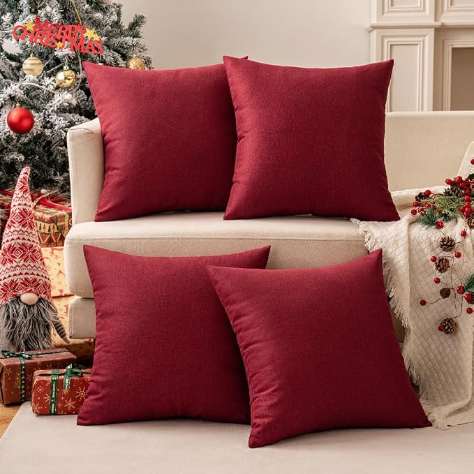 MIULEE Pack of 2 Decorative Outdoor Solid Waterproof Throw Pillow Covers Faux - Image 7