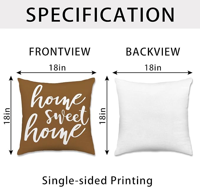 Hexagram Brown Geometric Pillow Covers 18x18 Set of 4, Decorative Outdoor - Image 3