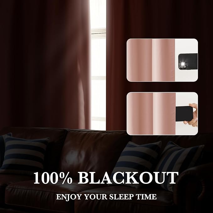 RYB HOME Bedroom Blackout Curtains 84 inches Long, 100% Blackout Thermal - Image 4
