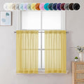 Chyhomenyc Mustard Yellow Short Sheer Curtains 36 inch Length, Light Filtering by Chyhomenyc