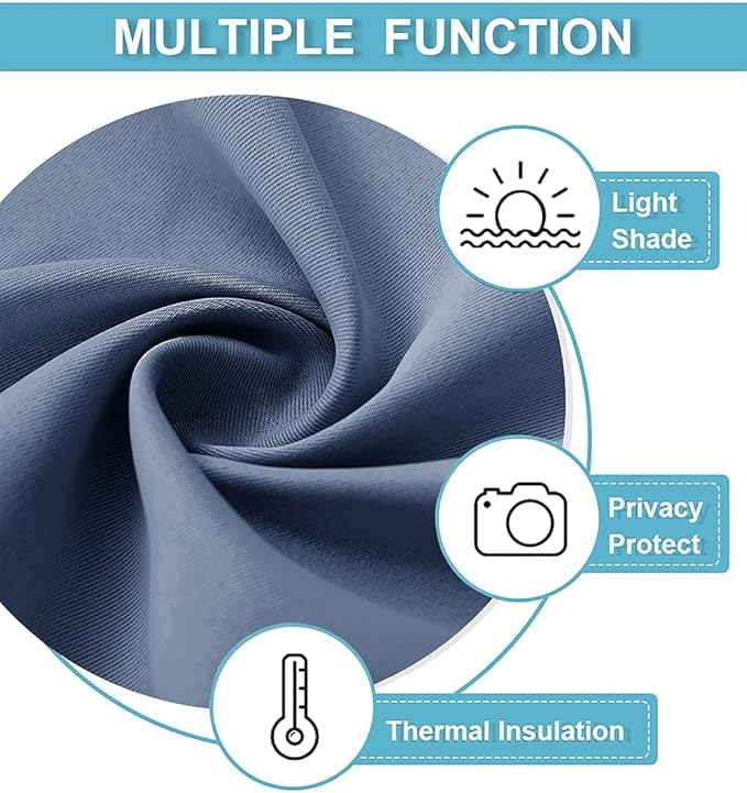 RYB HOME Blackout Curtains for Bedroom Living Room 63 inches Long, Thermal - Image 3
