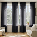 MIULEE Black Sheer Curtains 72 Inches Long, 4 Panels Set, Light Filtering by MIULEE