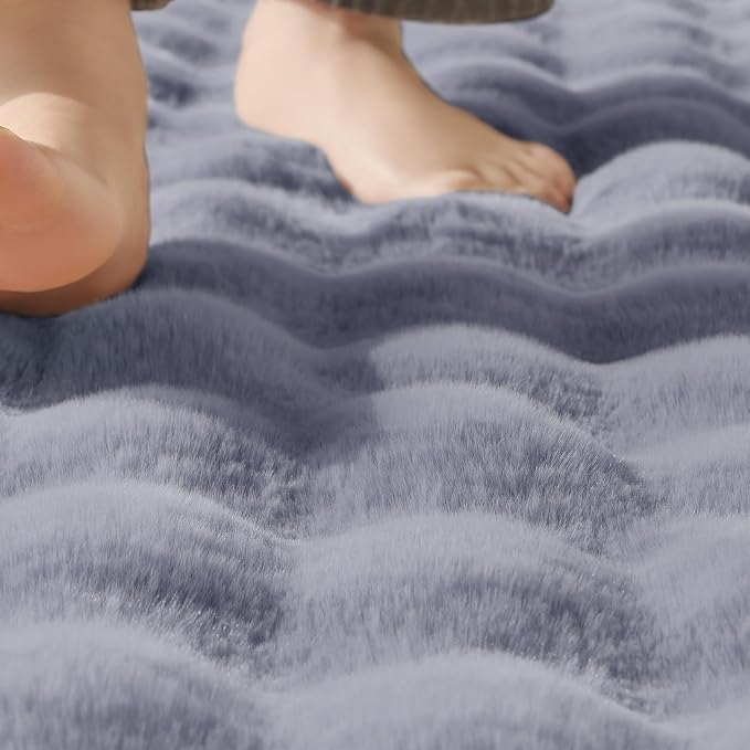 Lotus Karen Fluffy Light Grey Rug - Image 3