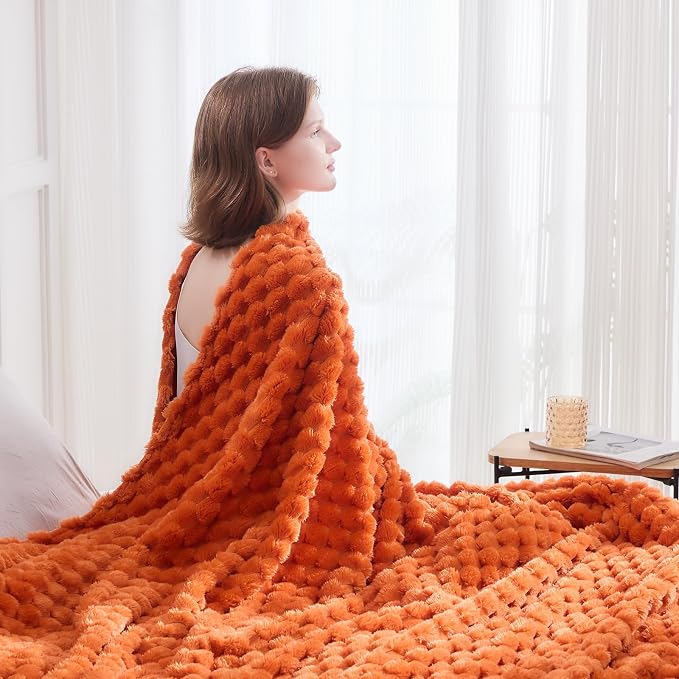 NEWCOSPLAY Super Soft Fall King Blanket Orange Premium Silky Flannel Fleece 3D - Image 3