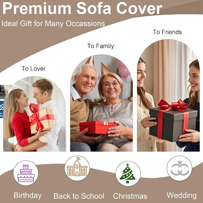 VClife Bohemian Sofa Cover Washable, Non Slip Chenille Couch Cover - Image 7