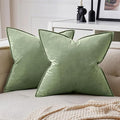 MIULEE Sage Green Velvet Throw Pillow Covers 18x18 Soft Decorative Solid Square by MIULEE