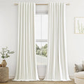 Guken Ivory 100% Blackout Linen Curtains 100 Inch Length 2 Panels Set by Guken