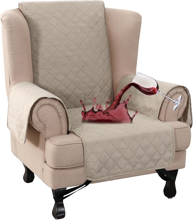 Turquoize 100% Waterproof Wing Chair Cover Wing Armchair Slipcovers Chair Couch by Turquoize