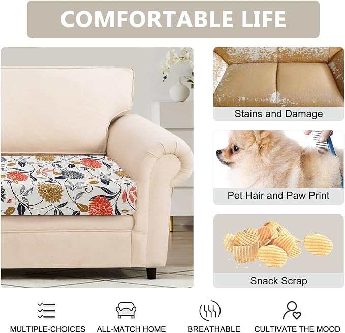 SearchI Stretch Printed Sofa Couch Cushion Covers Replacement Chair Cushion - Image 4