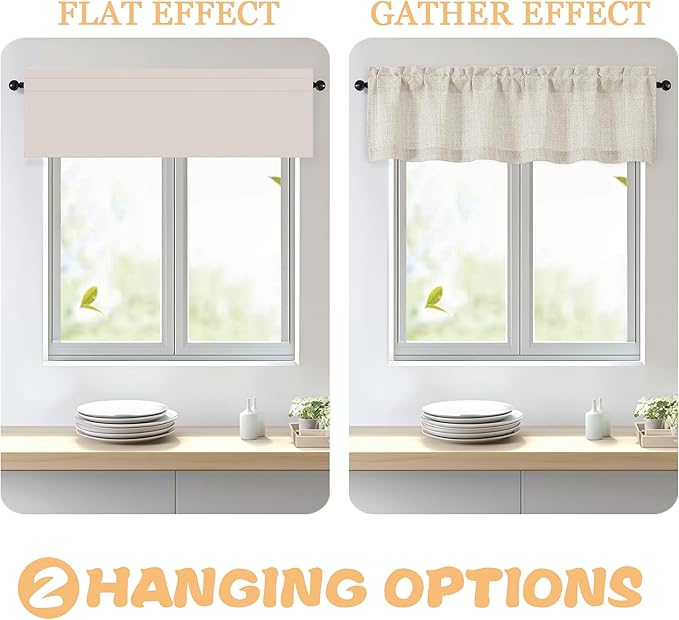 OWENIE Natural Valances for Windows 1 Pcs 24 Inch Length, Light Filtering - Image 5