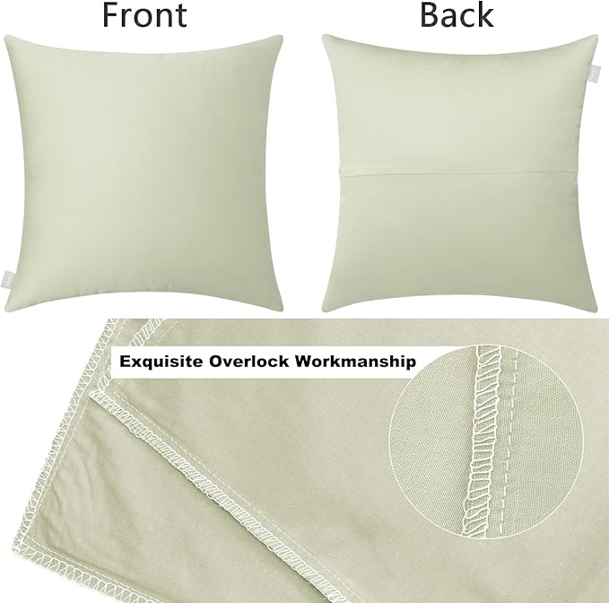 Thmyo 4-Pack 100% Cotton Comfortable Solid Decorative Throw Pillow Case Square - Image 7