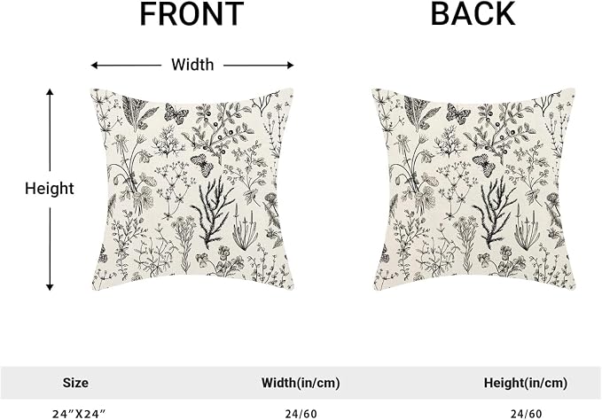 AEIOAE Spring Pillow Covers 24x24 Inch Set of 2, Seasonal Floral Outdoor - Image 5