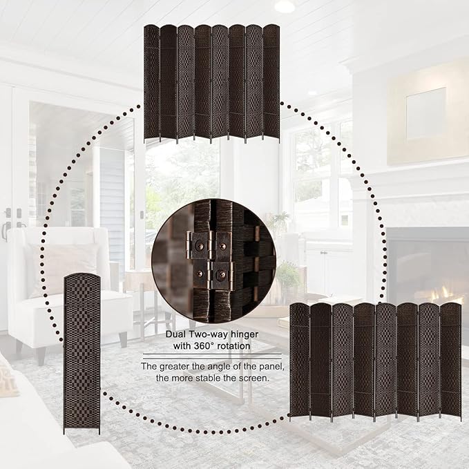 Rose Home Fashion Room Divider, 6 ft Tall Room Dividers and Folding Privacy - Image 4